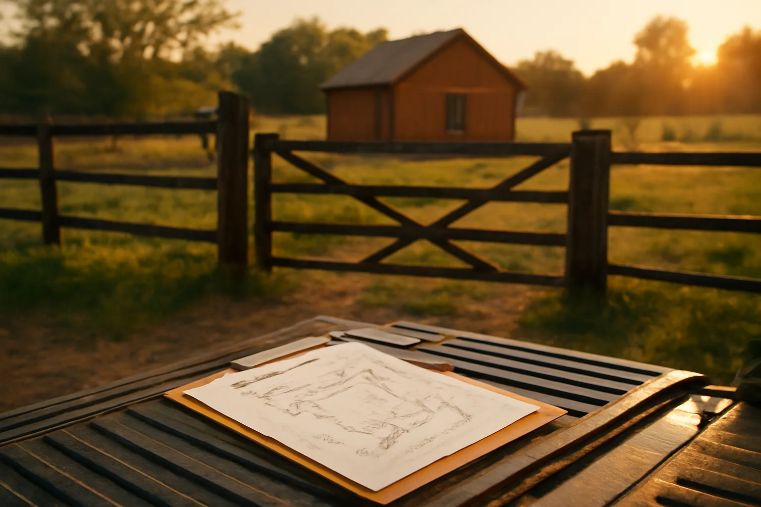 Kennel property gate at sunset representing exotic animal permit and zoning process
