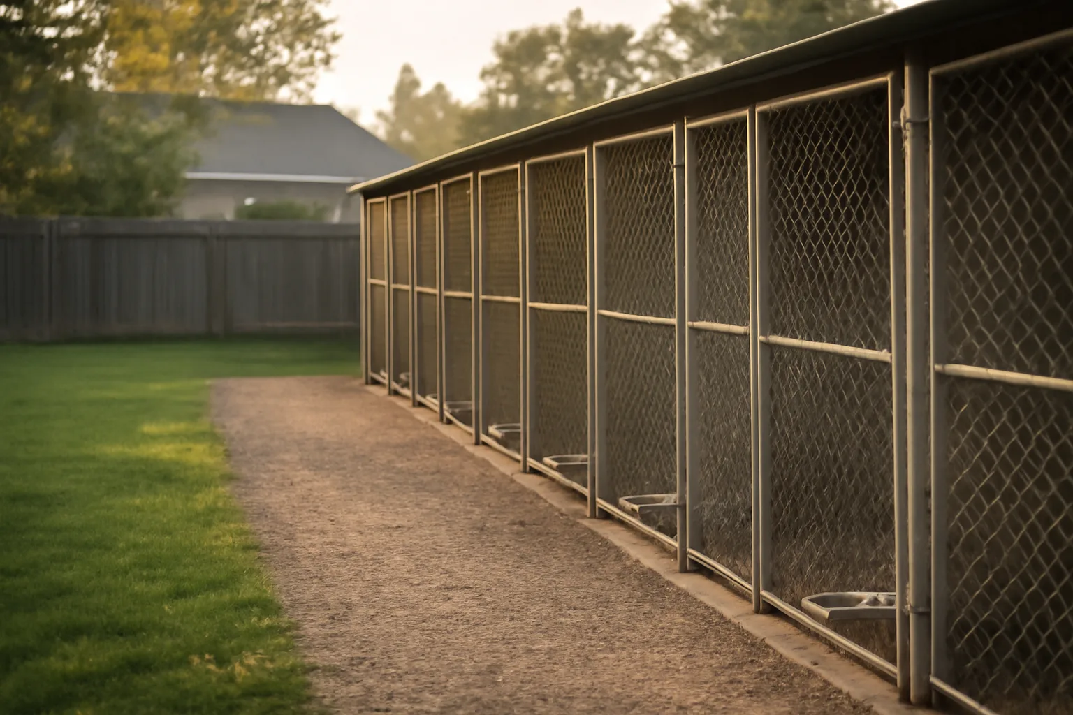Backyard kennel enclosures showing the setup relevant to how many dogs before kennel license rules apply