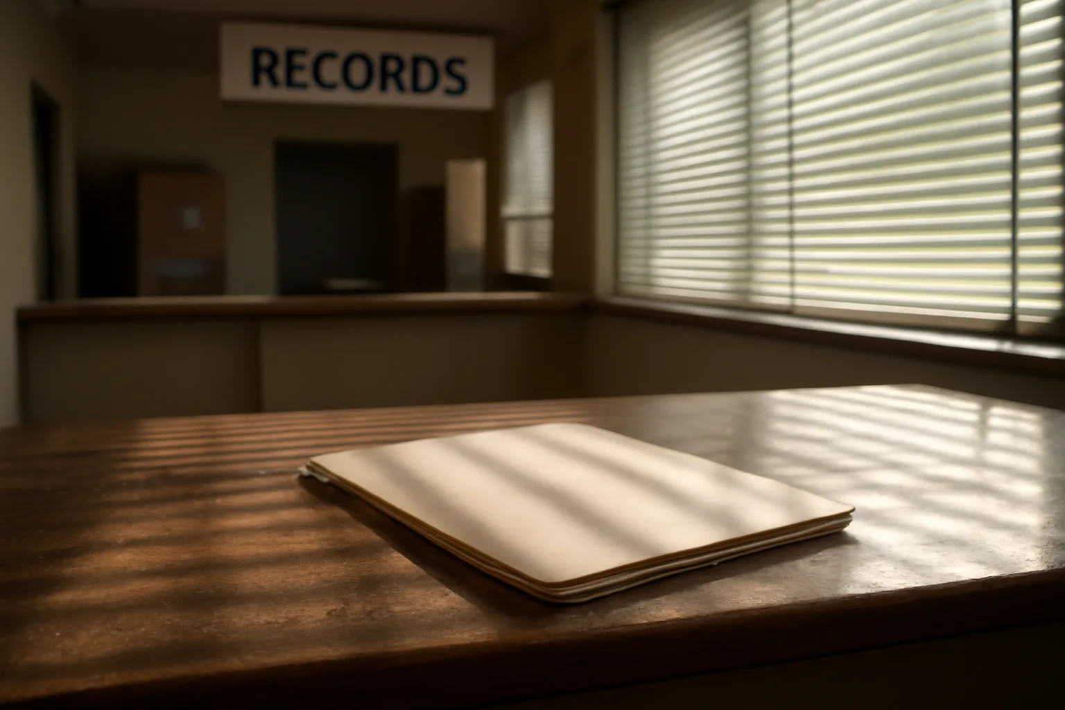County government office counter where breeder license records would be requested in person